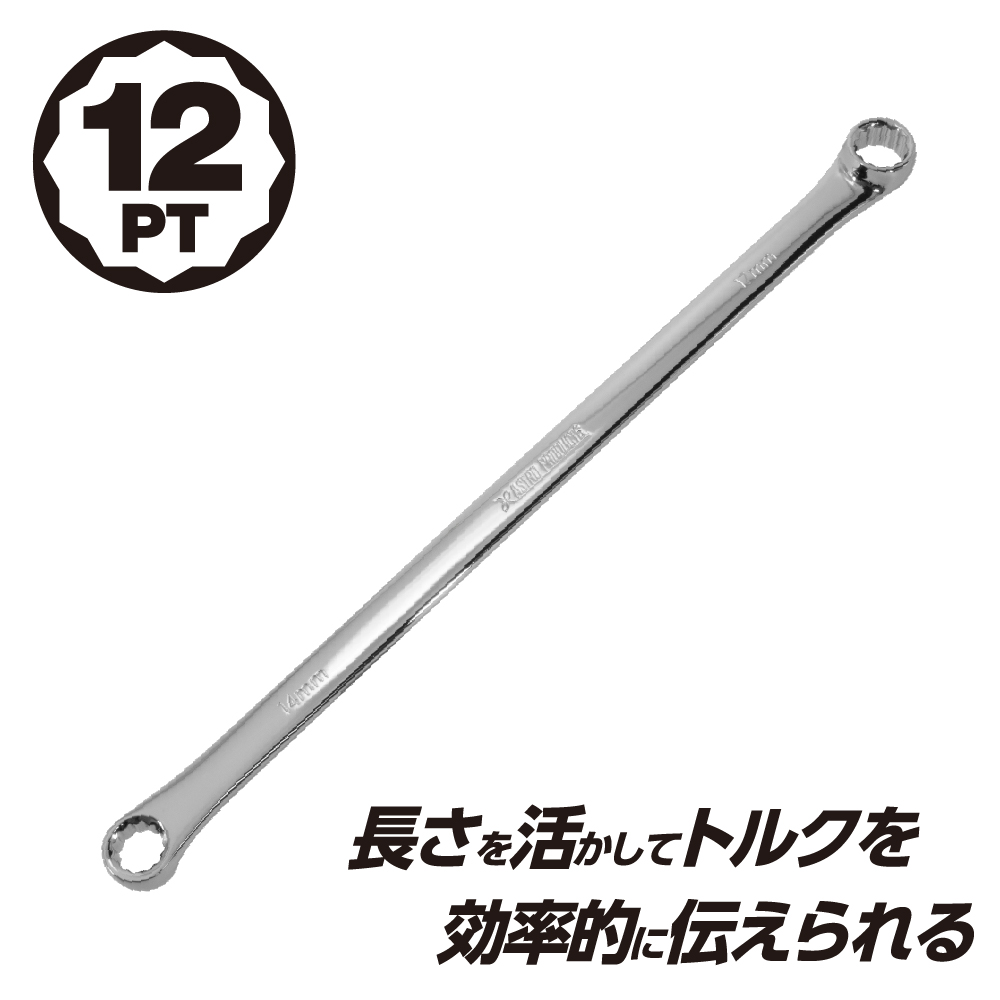 ストレートメガネレンチ 12角 8×10～22×24mm