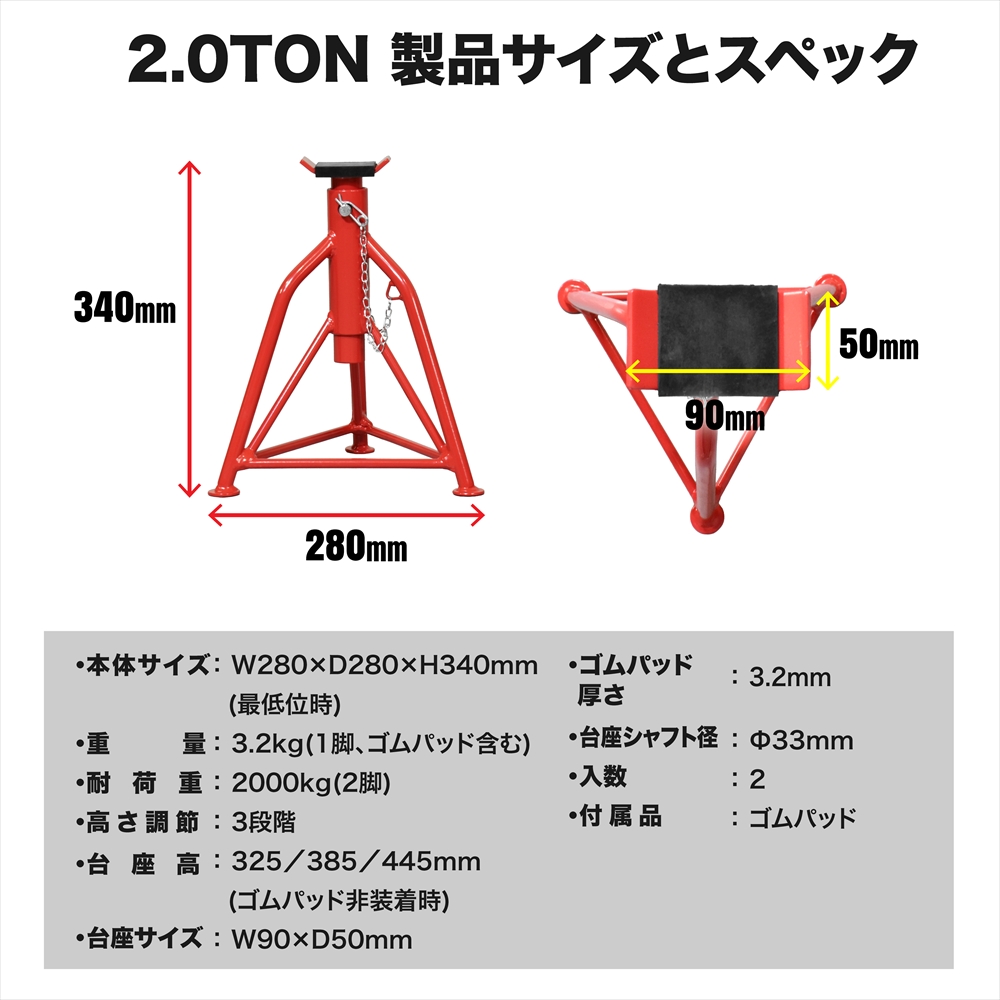 リジッドラック (2脚入) 2.0TON / 3.0TON / 工具・DIY用品通販の
