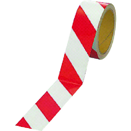 反射トラテープ ポリエステル樹脂フィルム赤/白 10m 幅45mm / 90mm / 150mm