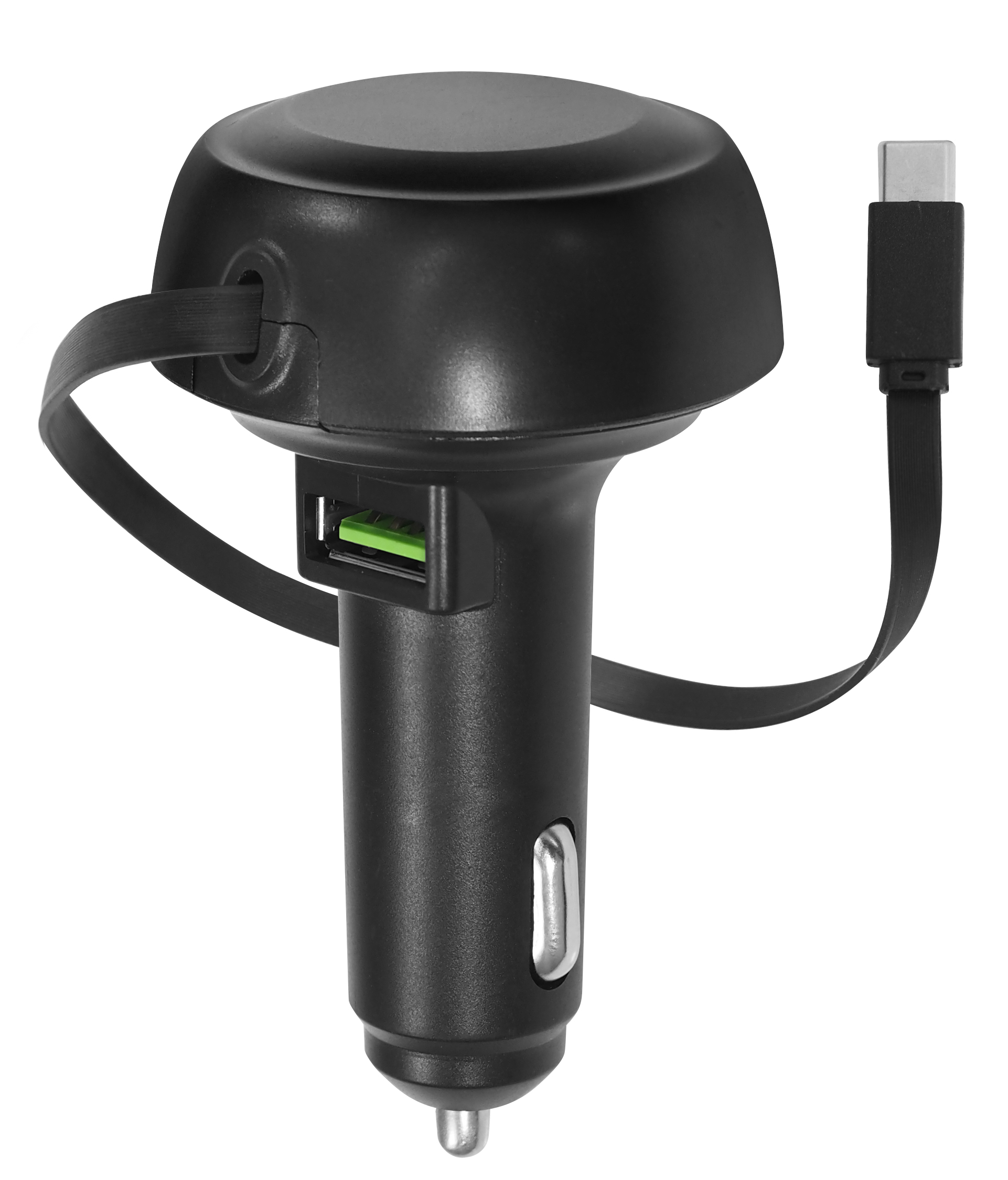 快速充電 巻取り式シガーソケット USBチャージャー IB-374