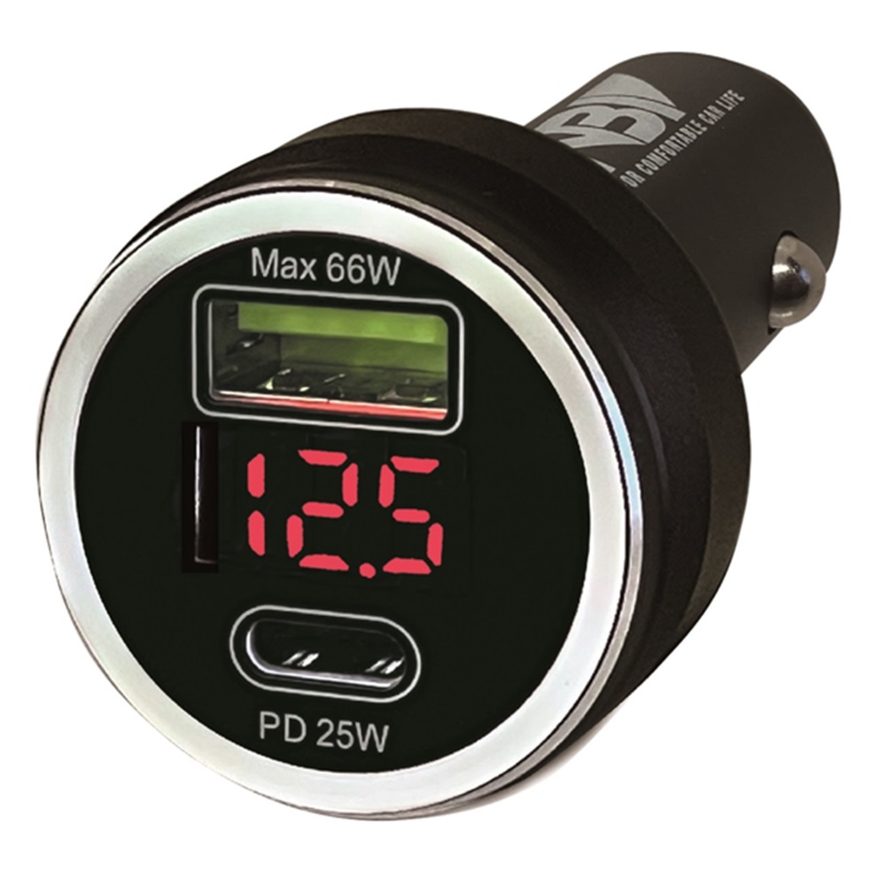 激速充電USBソケット A+C 電圧監視モニター付き BP-B003