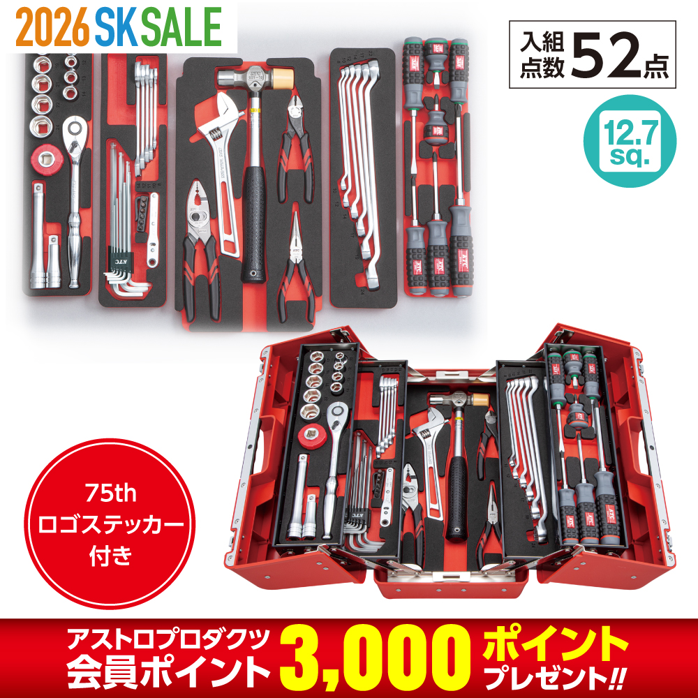 12.7sq.両開き樹脂ケースセット[52点]