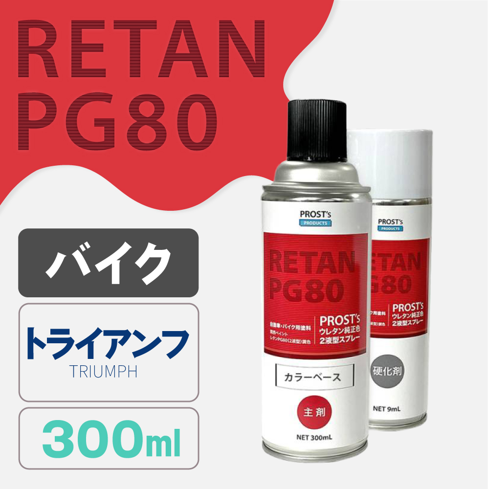 PG80調色 ウレタン2液型スプレー トライアンフ バイク純正色